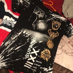 Black shirt kids large but fits as an adult small